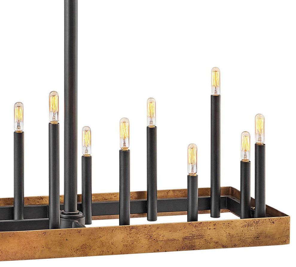 Hinkley Wells Large Eighteen Light Linear, Weathered Brass