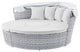 Lounge Daybed Sofa Bed, Gray White, Rattan, Wicker, Modern, Outdoor Patio