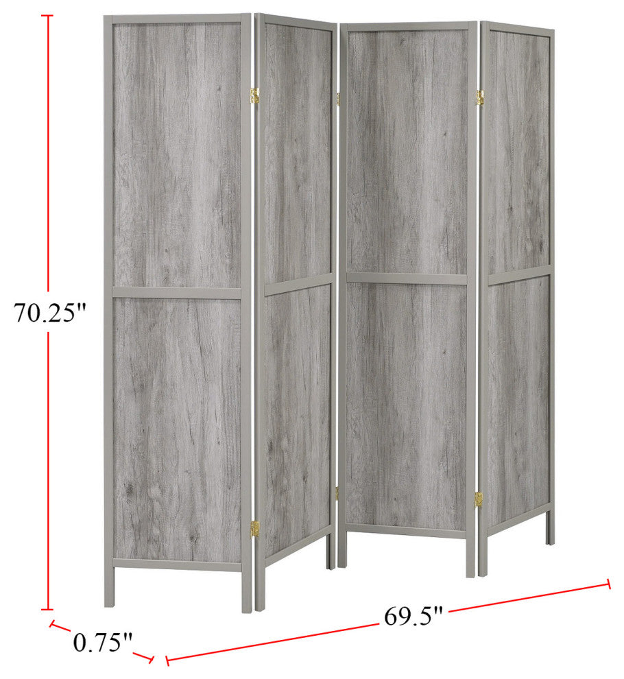 4-Panel Folding Screen, Gray Driftwood