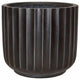 DTY Signature Mount Shavano 1-piece Fluted Fiberstone Planter, Black, Small