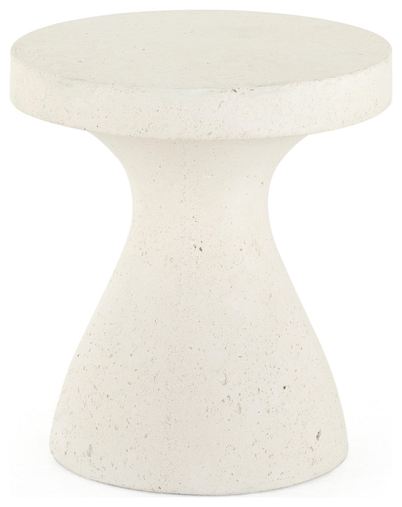 Koda Outdoor End Table-Textured White