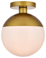 Elegant Eclipse 1-Light Brass Flush Mount