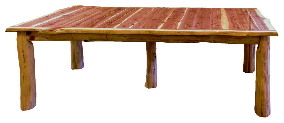 Red Cedar Log Extension Dining Table, 2-Leaf 36" X 72"