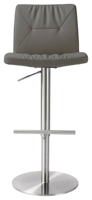 Paddy Dark Gray Vegan Leather on Silver Adjustable Stool