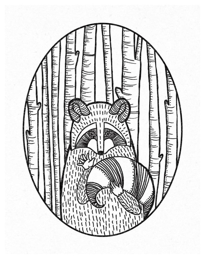 "Forest Friends II Black and White" Paper Print by Elyse DeNeige, 24"x30"