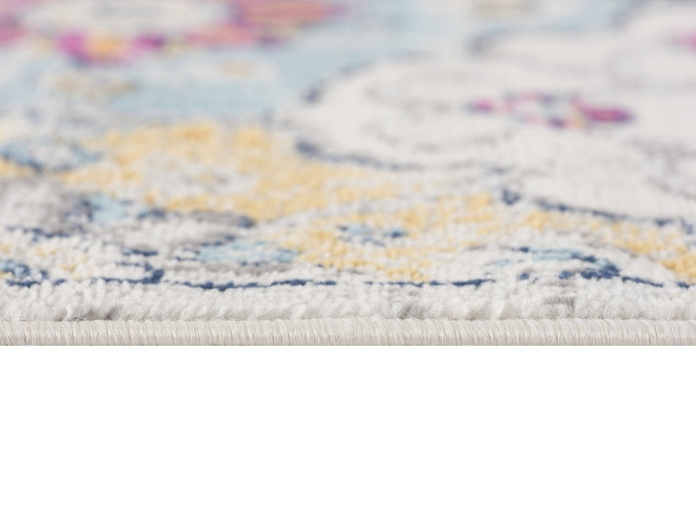 7"x10" Rust Distressed Floral Area Rug