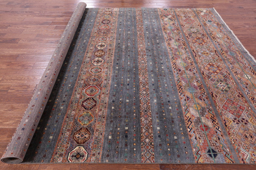 8' 11" X 12' 4" Super Kazak Khorjin Handmade Wool Rug - Q12568