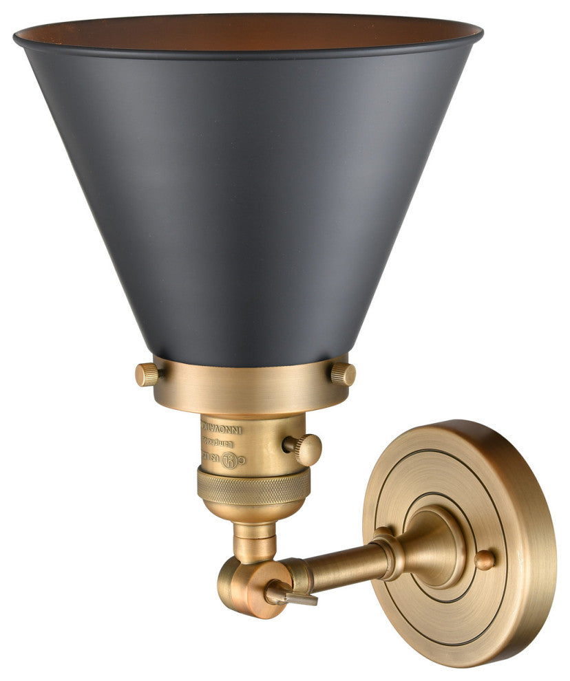 INNOVATIONS 203SW-BB-M13-BK-LED 1-Light Sconce Brushed Brass