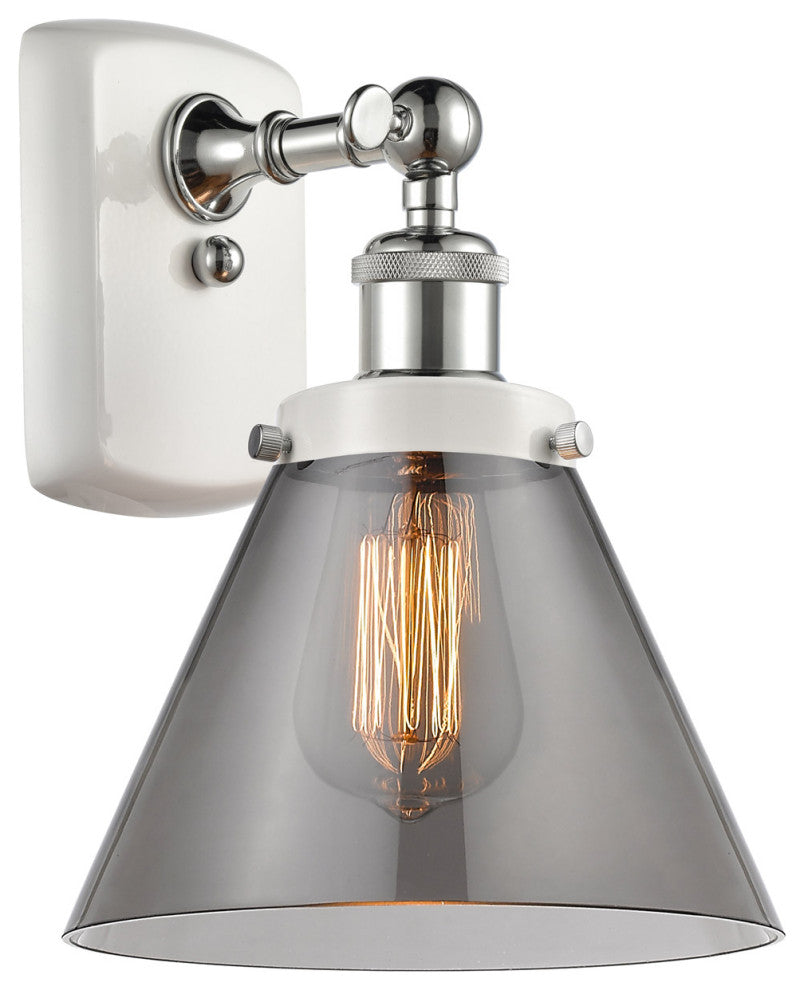 Innovations 916-1W-WPC-G43-LED 1-Light Sconce, White, Polished Chrome