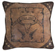 Carstens Wild West Country Faux Leather Throw Pillow, 18"x18"