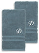 Denzi Hand Towels With Monogrammed Letter, Set of 2, D