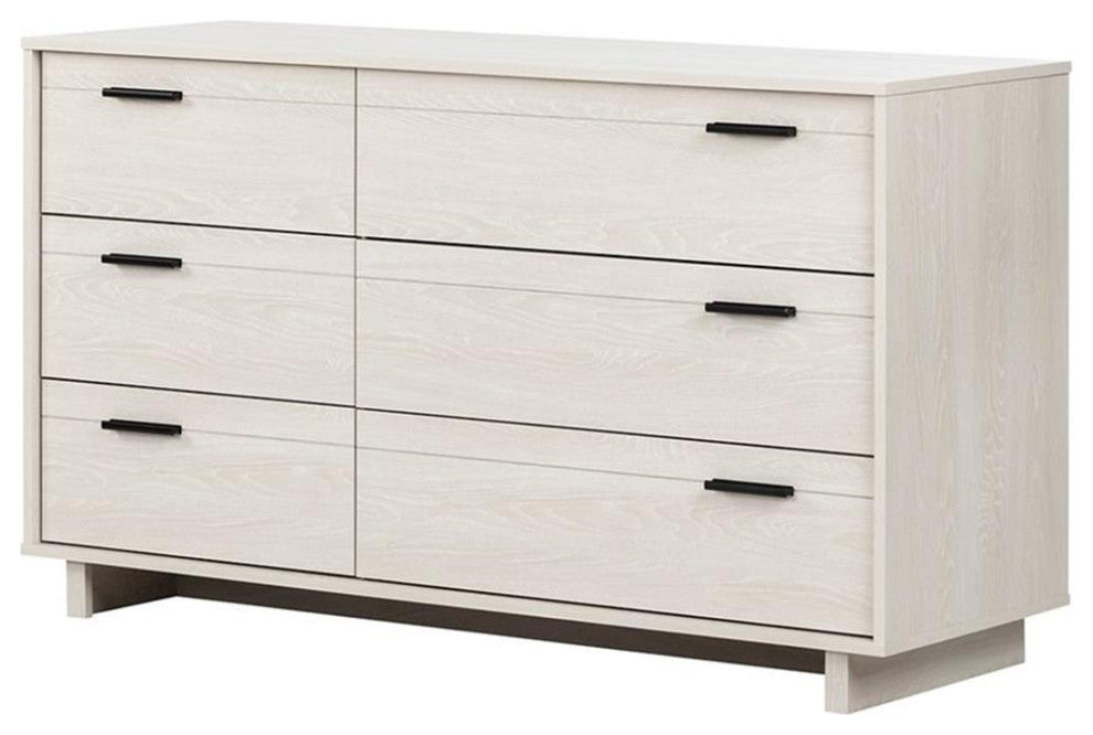 South Shore Fynn 6 Drawer Dresser in Winter Oak