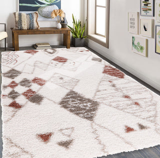Noori Rug Shag Nolan Ivory/Rust Rug