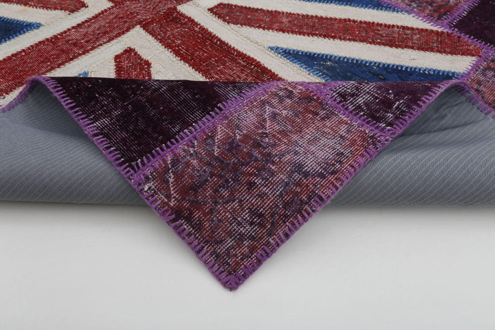 Rug N Carpet - Handmade Oriental 5' 7'' x 8' 1'' Flag Patchwork Rug