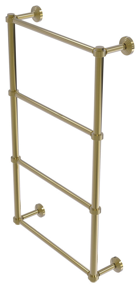Waverly Place 4 Tier 24" Ladder Towel Bar with Groovy Detail, Unlacquered Brass