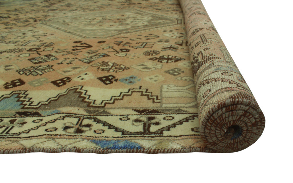 Fine Vintage Distressed Enyd Beige Rug