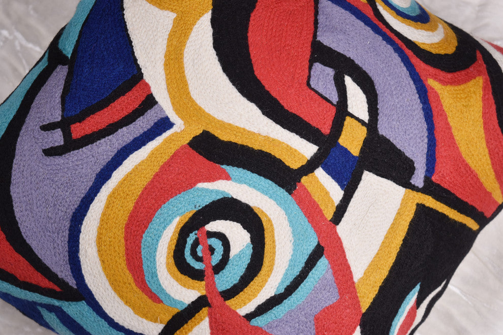 Kandinsky Improvisation Modern Decorative Pillow Cover Black Abstract 18x18