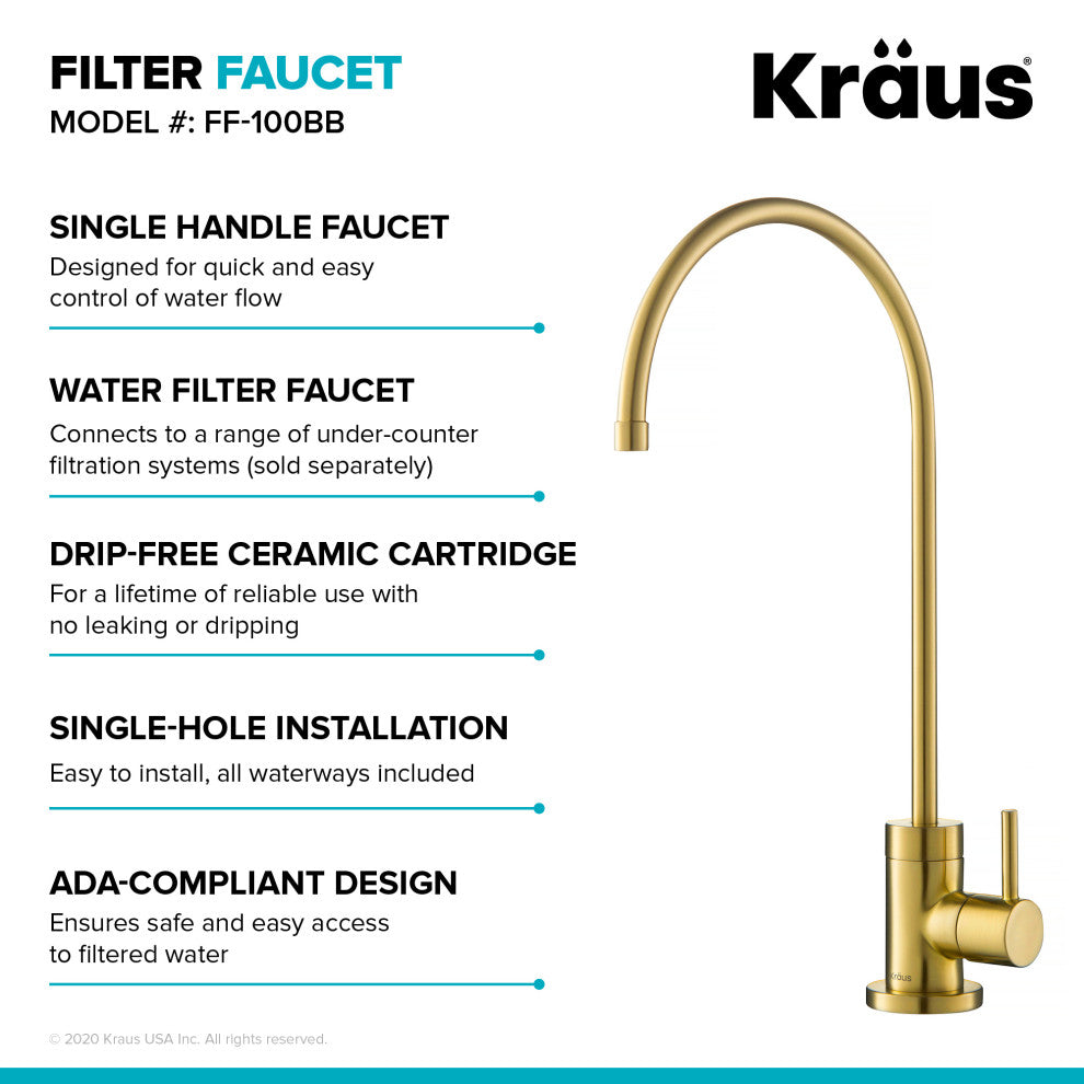KRAUS Purita 2-Stage Filtration System w/ Drinking Water Filter Faucet BB