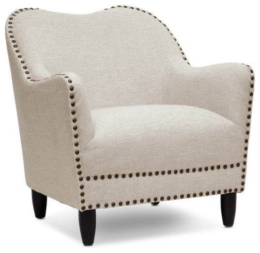 Seibert Beige Linen Modern Accent Chair
