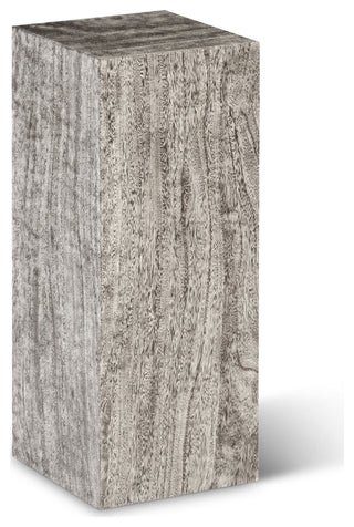 Origins Pedestal, Mitered Chamcha Wood, Gray Stone, Medium