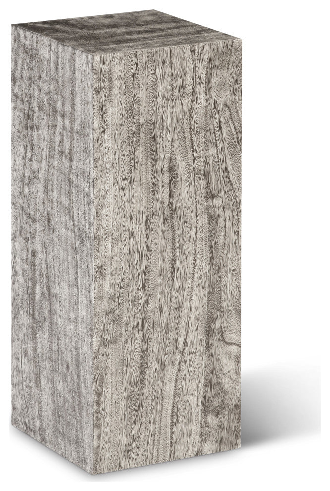 Origins Pedestal, Mitered Chamcha Wood, Gray Stone, Medium