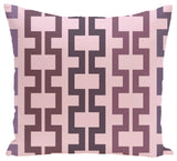 Cuff-Links Geometric Print Pillow, Mulberry, 18"x18"