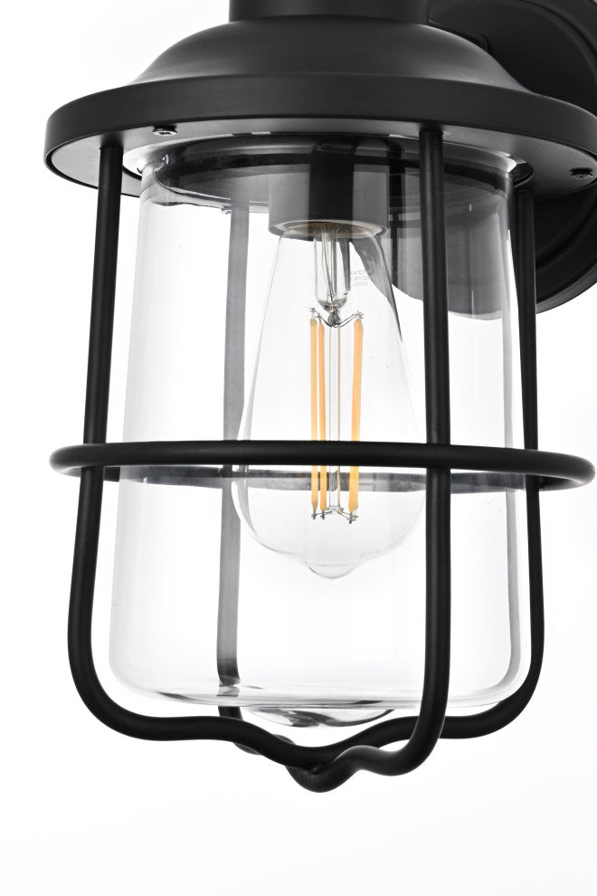 Home Living 7" Outdoor Wall Sconce, Black