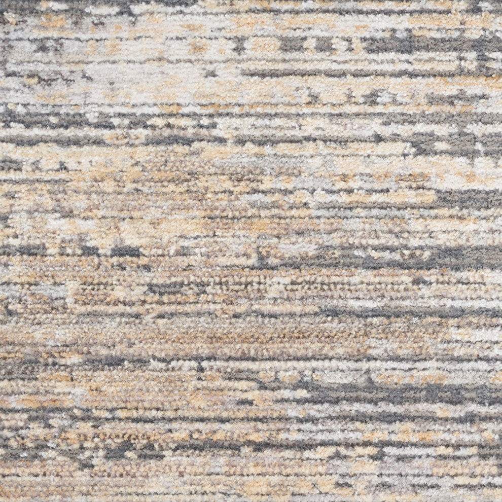 Nourison Abstract Hues 5'3" x 7'6" Grey Gold Modern Indoor Area Rug