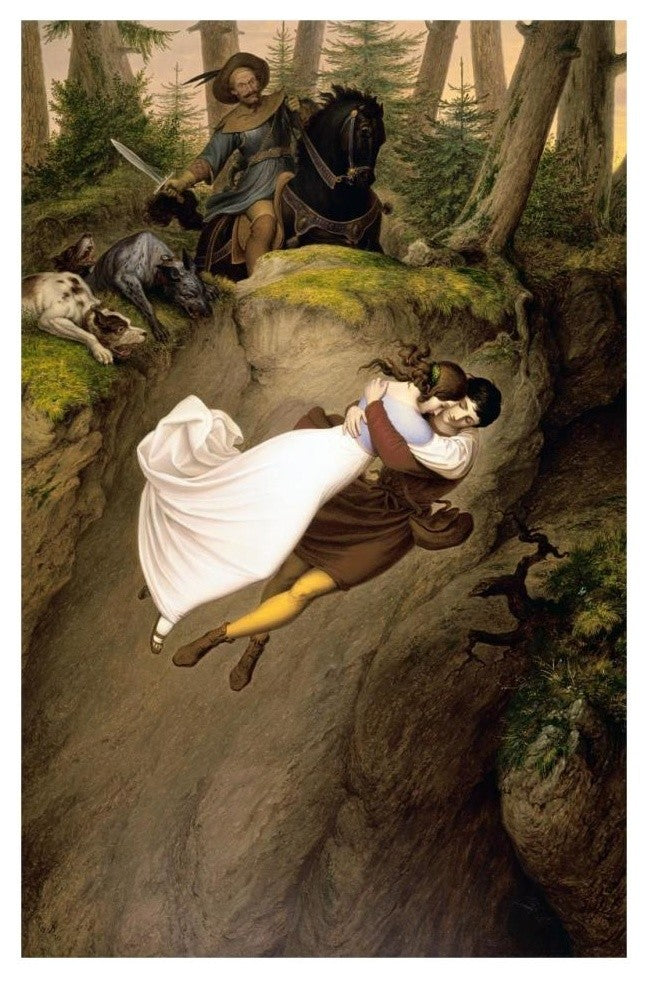 "Leap from the Rock" Print by Julius Schnorr von Carolsfeld, 21"x32"