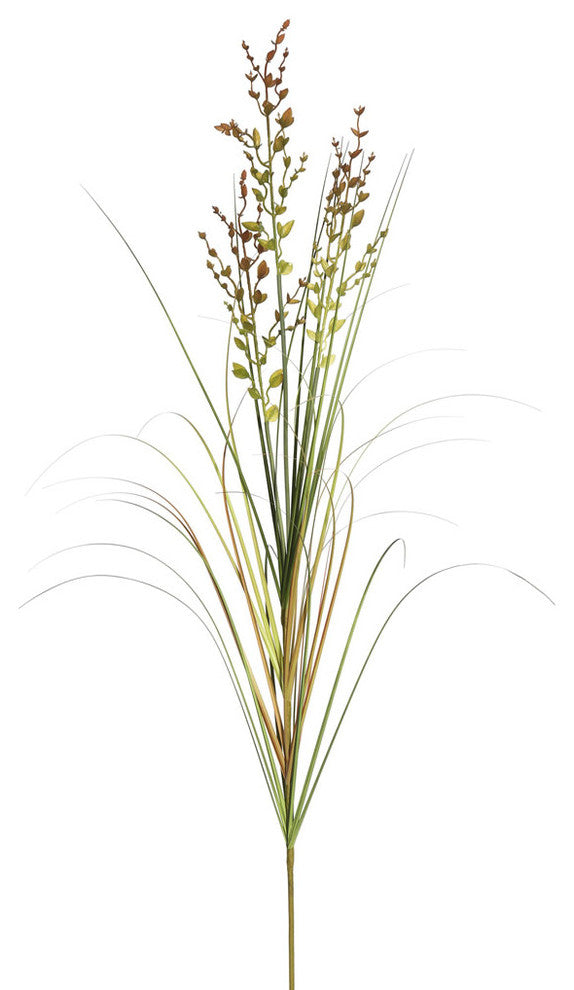24" Green And Brown Grass In Pot