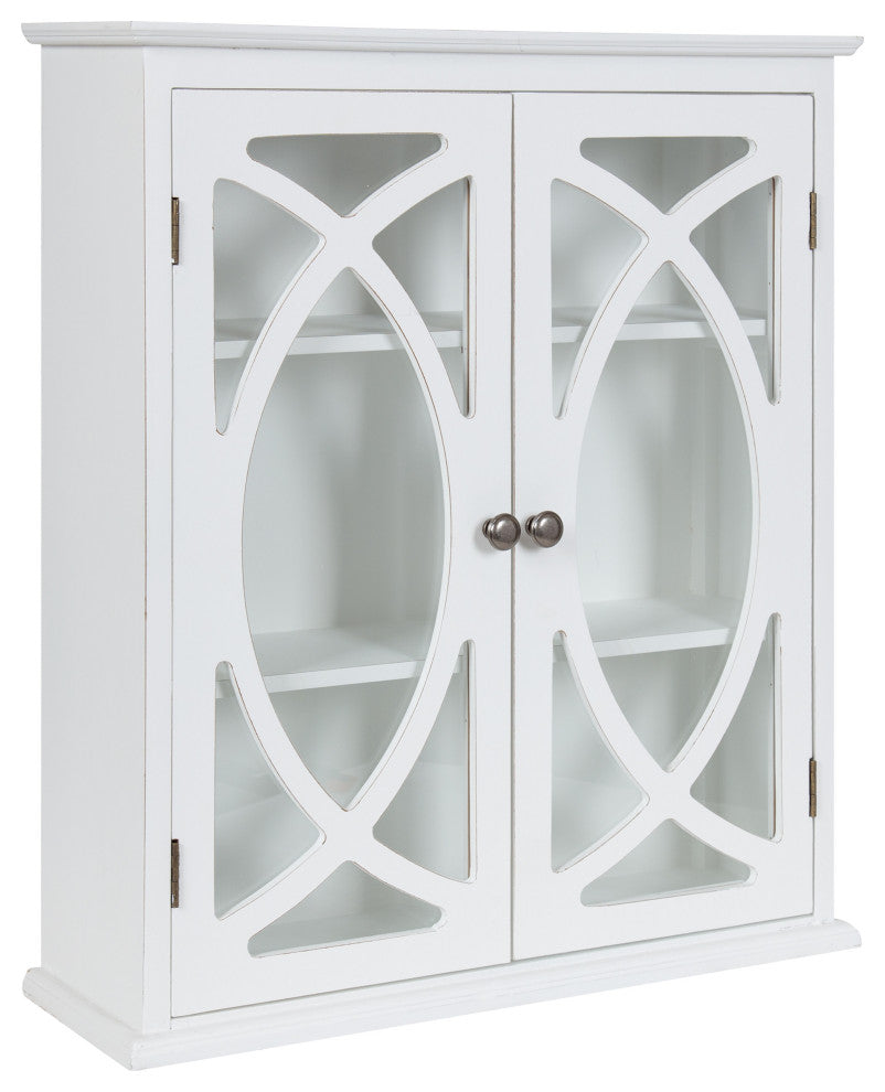 Quinlan Decorative Wood Wall Cabinet, White 24x8x28