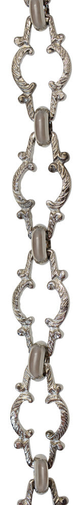 RCH Hardware Brass Vintage Chandelier Chain, 3', Polished Nickel, U55