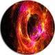 Far Spherical Galaxy Red, Abstract Digital Art Round Metal Artwork, 36"