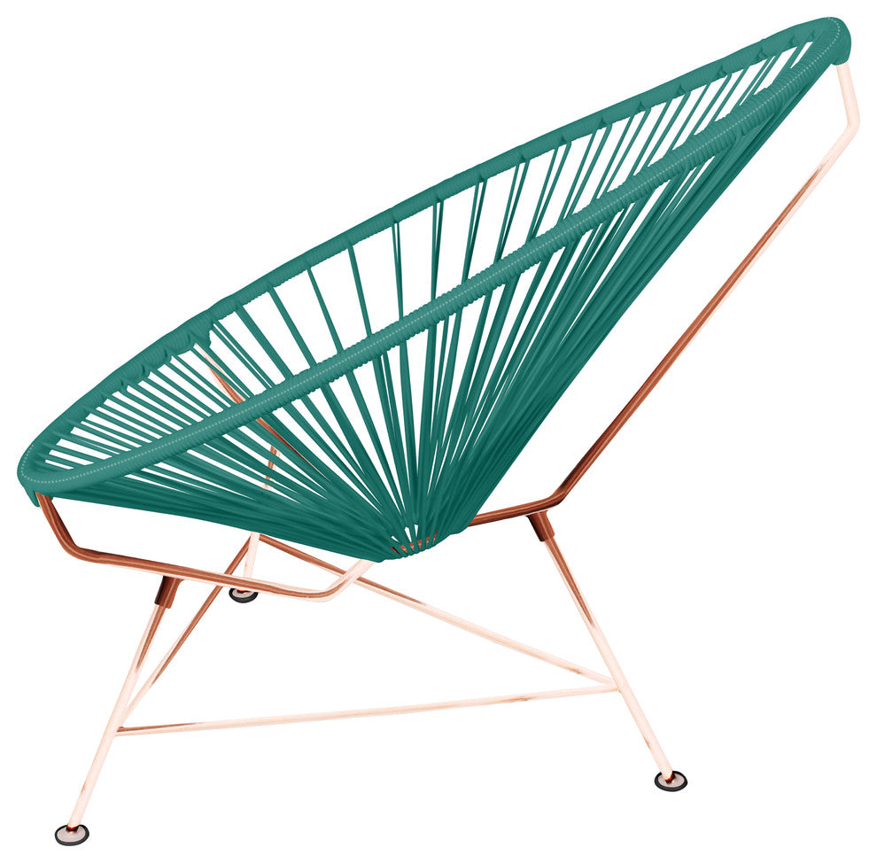 Junior Indoor/Outdoor Handmade Acapulco Chair, Turquoise Weave, Copper Frame