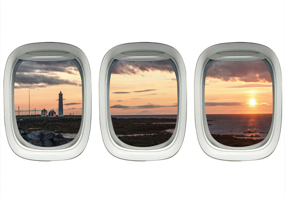 Aviation Decals Stickers, Plane Window Clings Lighthouse Wall Decor