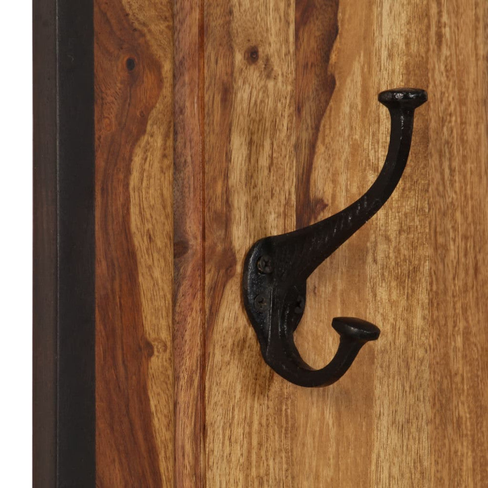 vidaXL Coat Racks Coat Hook for Towel Hook Rack Rail 2 Pcs Solid Sheesham Wood