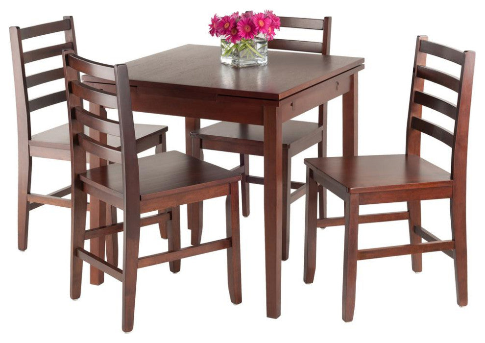 Pulman 5-Piece Set Extension Table With Ladder Back Chairs