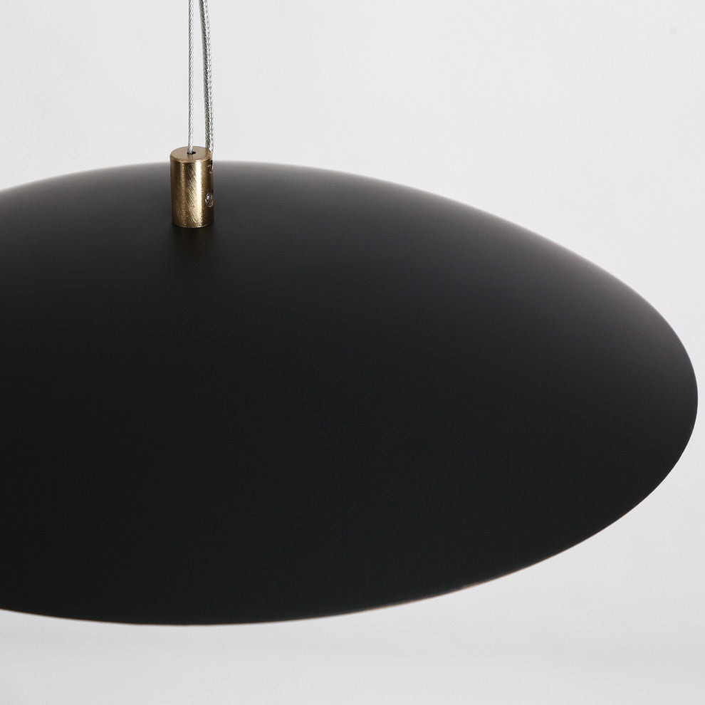 LNC Eleutherius 1-Light 13.8" Modern Crystal LED Pendant Light, Black/Gold