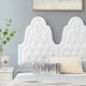 Tufted Platform Bed Frame, Twin Size, Velvet, White, Modern Contemporary