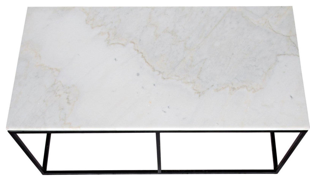 Coffee Table Cocktail Lois White Black Metal Quartz Crystal