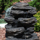 Sunnydaze Rock Falls Outdoor Waterfall Fountain With LED Lights, 24"