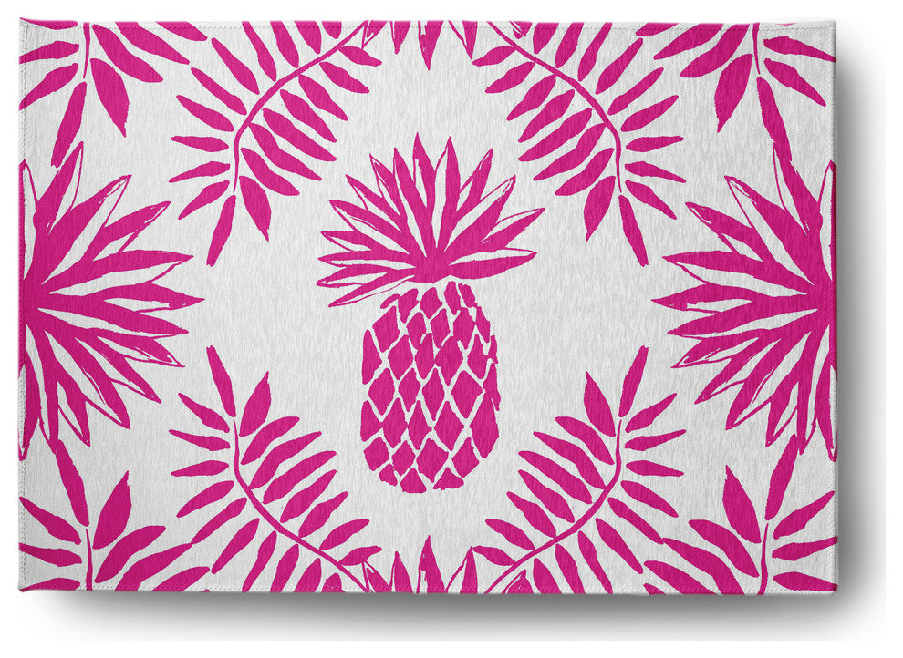 5' x 7' Pineapple Leaves Spring Chenille Indoor/Outdoor Rug