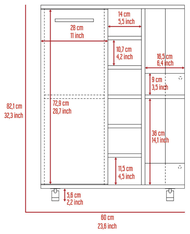 Bar Cart Wells, Living Room, White
