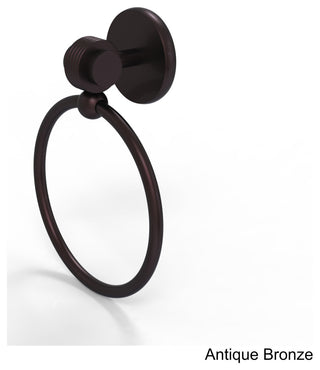 Satellite Orbit Two Towel Ring With Groovy Accent, Antique Bronze