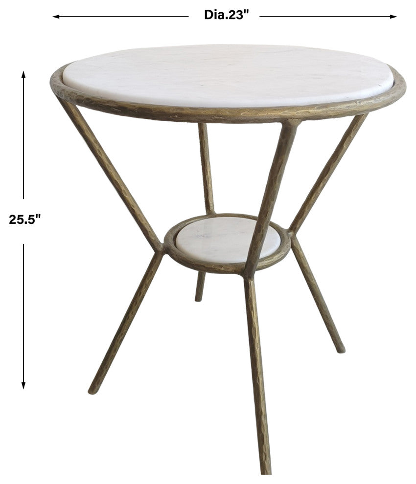 Uttermost Refuge Round White Side Table