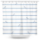 Blue Bird Watercolor Printed Faux Silk Shower Curtain