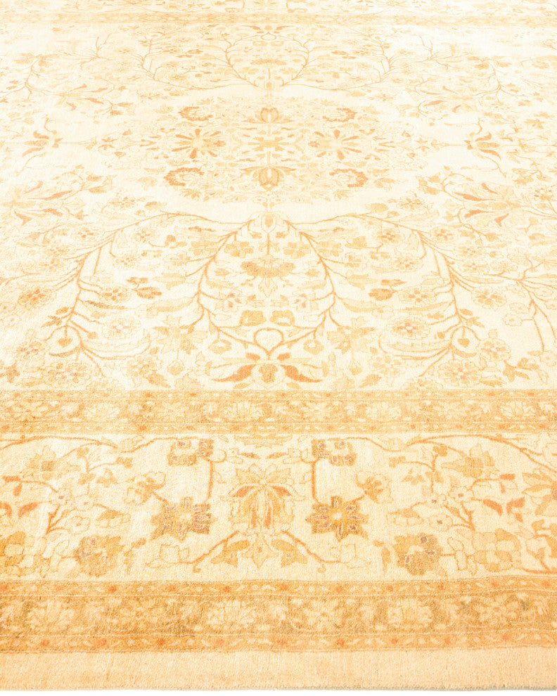 Sah One-of-a-Kind Hand-Knotted Area Rug Ivory, 9'1"x11'10"