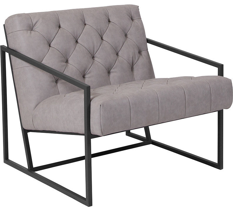 Hercules Madison Series Retro White Leather Tufted Lounge Chair