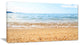 "Blue Seashore With Pebble Stones" Modern Seascape Wall Art, 1 Panel, 60"x28"
