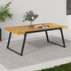 Gebo Outdoor Modern Acacia Wood Dining Table, Teak/Black